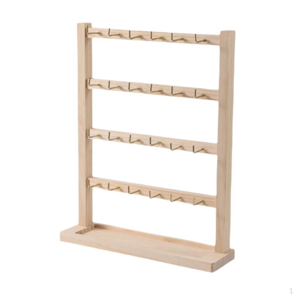 Подставка для сережек с крючками для продажи, прочная, устойчивая деревянная стойка для браслетов