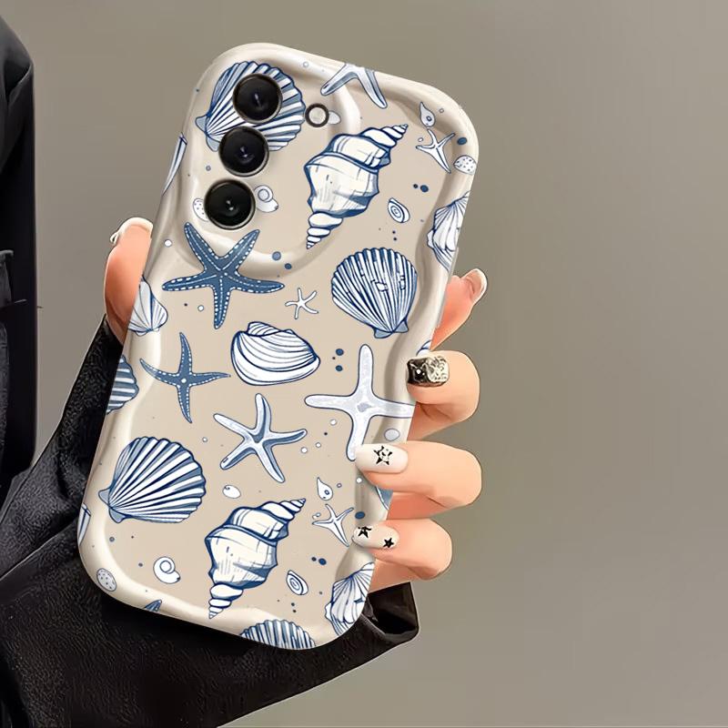 Чехол для Samsung Galaxy S26 S24 S25 Ultra S23 S22 Plus FE A57 A37 A17 A56 A36 A16 A06 A15 A35 A55 Цветная крышка с морскими организмами