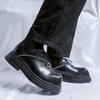 Мужская роскошная мода оригинальная кожаная обувь квадратный носок обувь на платформе панк хип-хоп платье черная стильная дизайнерская обувь мужская