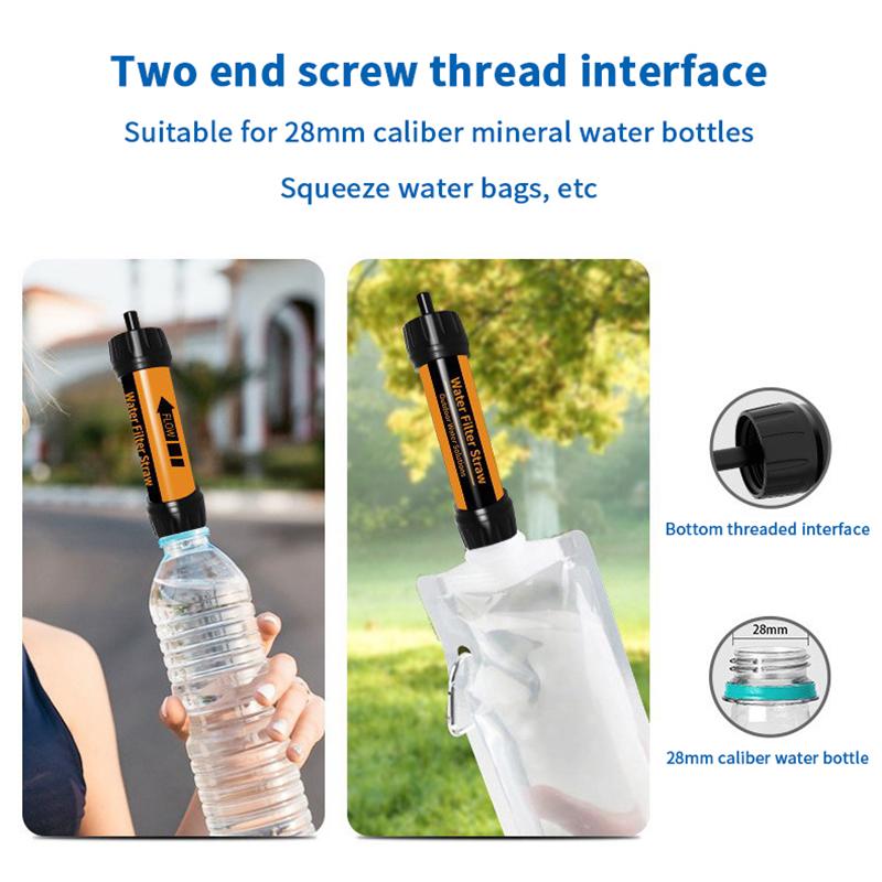 Уличный мини-фильтр для воды в виде соломинки для кемпинга, очистки воды для выживания или чрезвычайных ситуаций, портативный очиститель воды для кемпинга и походов.