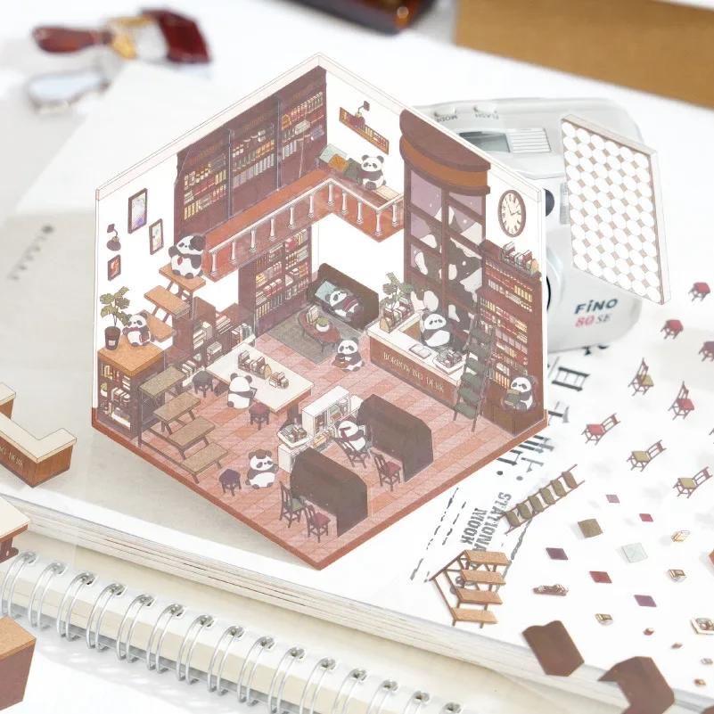 Сделай сам, ручная работа, милый мультяшный стикер, сладкая цветочная комната, библиотека, серия хлебобулочных изделий, наклейки для скрапбукинга, 3D-визуальные стековые наклейки