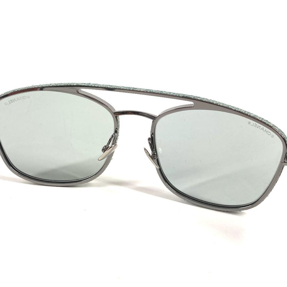 CHANEL 4290-Q Denim CC Mark logo pilot eyewear glasses sunglasses Metal