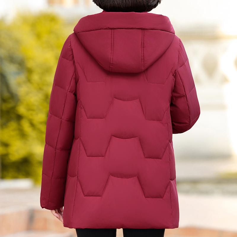 Зимнее пуховое пальто для женщин винтажное больших размеров верхняя одежда с капюшоном элегантное толстое теплое вышитое пуховик женский парки
