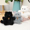Charming White Black Grey Cat Plush Keychain Soft And Cuddly For Bags