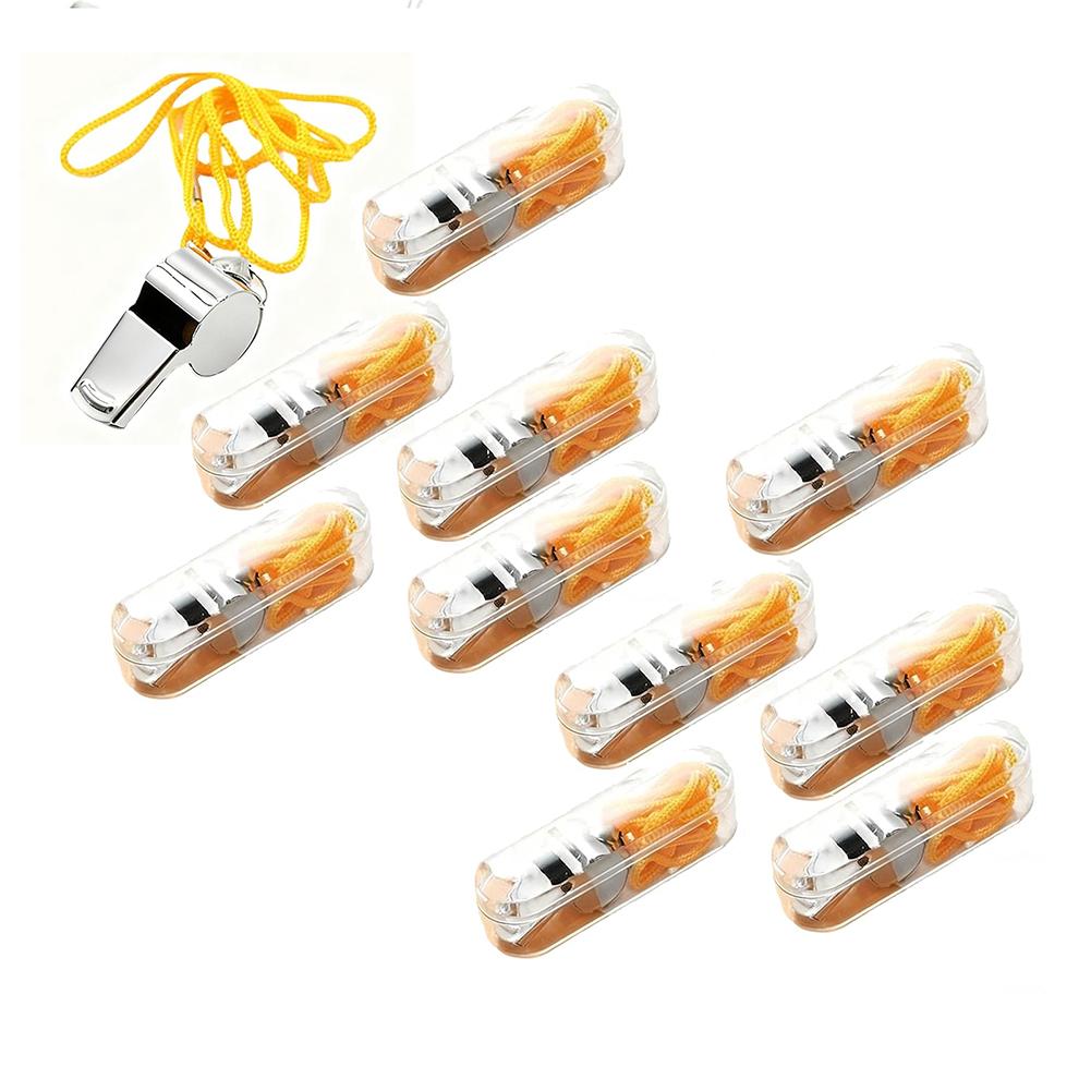 Whistle for Coaches, 1/5/10PCS Metal Whistles for Adults with Lanyard, Loud Sport Whistle for Referee Teacher Police Soccer Gym