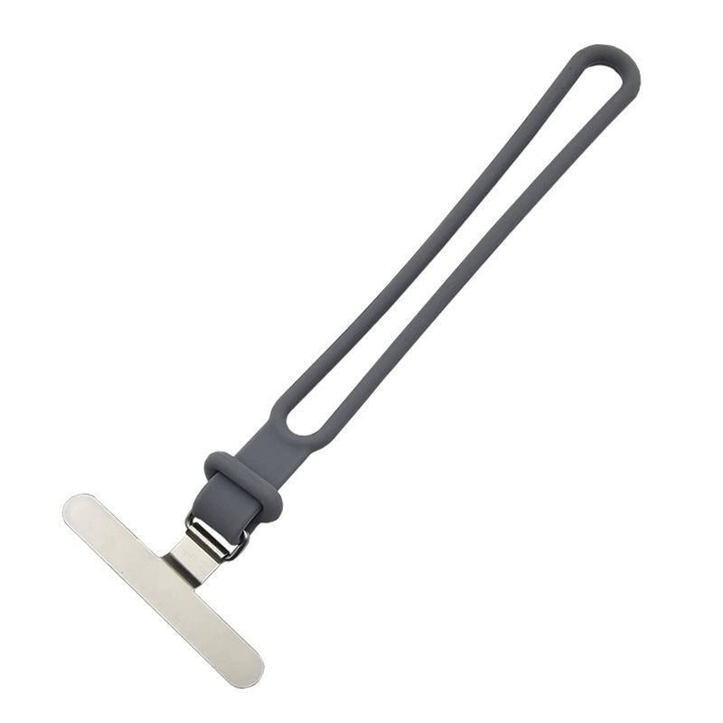 1Pcs 2In1 Silicone Mobile Phone Wrist Straps Short Lanyard Soft Hanging Cord With Stainless Steel Metal Tether Tab Gasket