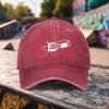 Ice Hockey Puck Crack Print Washed Duckbill Cap  Adjustable Unisex Baseball Hat for Unisex  Women