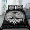 Viking Printed Duvet Set Ancient Myth Themed Bedding Set Three-Piece Set