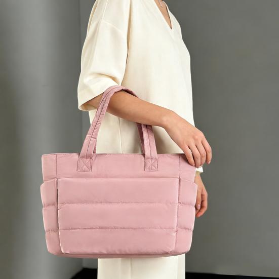 Женская сумка через плечо, стеганая сумка-тоут, большая вместимость, легкая, водонепроницаемая, с несколькими карманами, сумка для ноутбука, для работы, путешествий, спортзала