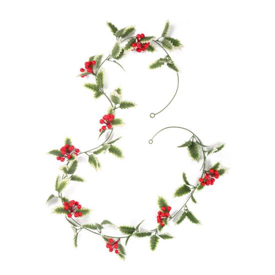 Имитация Рождественской ротанговой лозы Не требующий ухода Искусственный ивовый венок с гирляндой из красных ягод Свадебная вечеринка Домашний декор