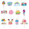 Party Cake Flags With Paper Material For Birthday Event Decor Set Of 12