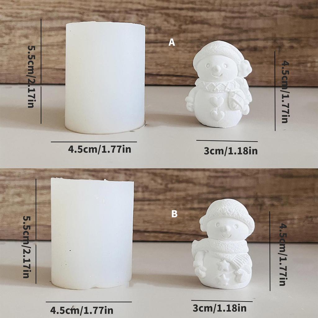 3D Формы для свечей «Снеговик», Силиконовая форма, Рождественские формы, Формы для литья, Формы для мыла, Формы для эпоксидной смолы для украшения дома