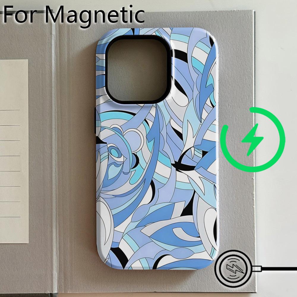 Luxury Clmj BUGR Elegant Pink Lily Phone Case for iPhone 17 16 15 14 13 12 11 Pro Max Plus Air Magnetic Double-layer Back Cover