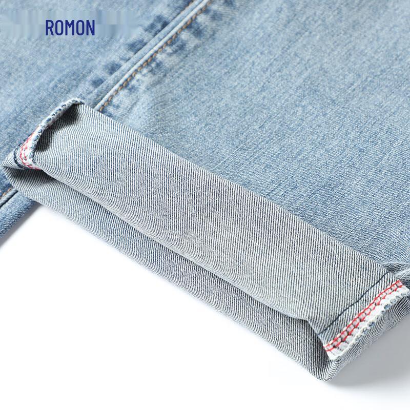 ROMON Мужские прямые джинсы из 95% гребенчатого хлопка с эластаном