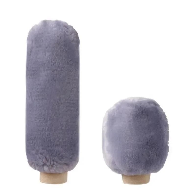 2Pcs Car Handbrake Grip Covers Gear Shift Knob Cover Handle Plush Sleeve Winter Soft Warm Hand Brake Car Accessories for Girls