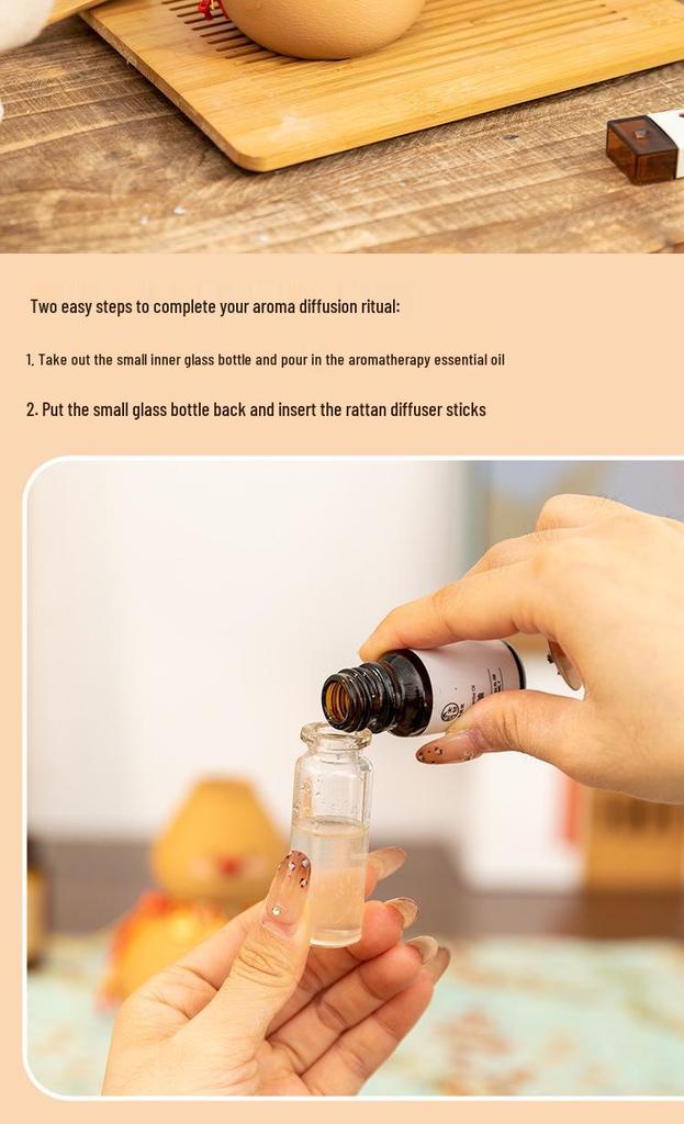 A'ying New Year Gourd Aroma Diffuser with Flower Sticks for Home and Office