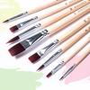 Flat Head Nylon Watercolor & Acrylic Brush Set with Wooden Handle in Brown Pigment Gift Box