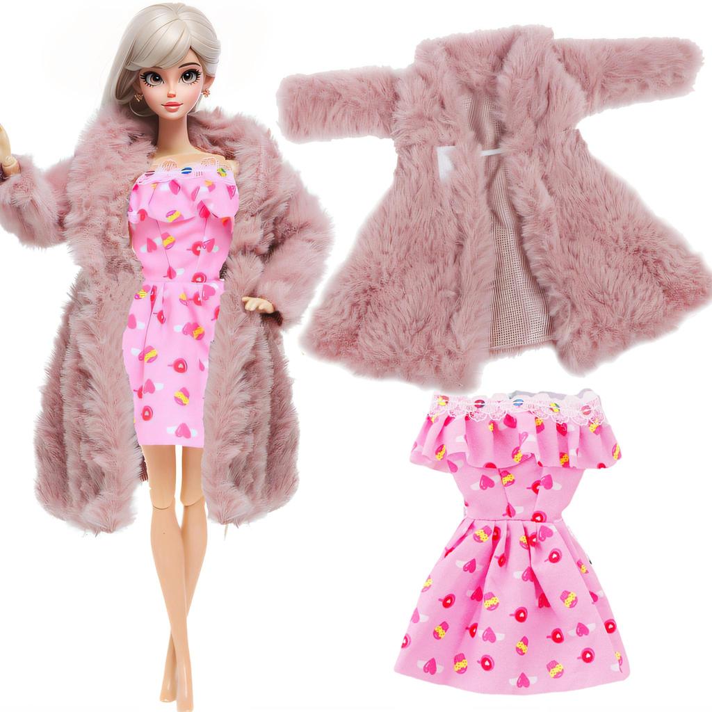1/6 Doll Coat with Fashion Outfits Dress Daily Winter Clothes for 30cm Dolls Girl Toy 30cm Dollhouse Accessories(NO DOLLS)