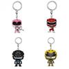 Брелок Funko Pop POWER RANGERS Pocket Pop, новинка: Розовые, Красные, Синие и Жёлтые рейнджеры, виниловая фигурка, коллекционная модель, игрушки.