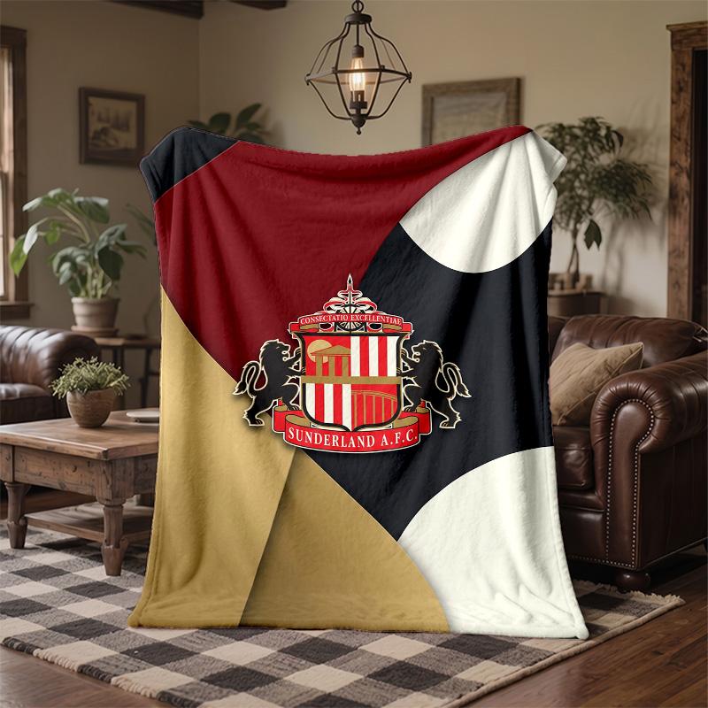Sunderland Football Print Flannel Blanket Soft Warm Sofa Bed Throw Blanket For Home Office Bedroom