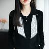 Light Luxury Polo Collar Silk Scarf Knitted Sweater, Long-sleeved Sweater, Women's Autumn and Winter Fashionable Loose and Casual Lapel Top