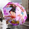 Summer Fun Ice Cream Stranger Umbrella 8-Frame for Travel, camping, Casual Lightweight Portable Umbrella, Essential for every family Holidays Gift