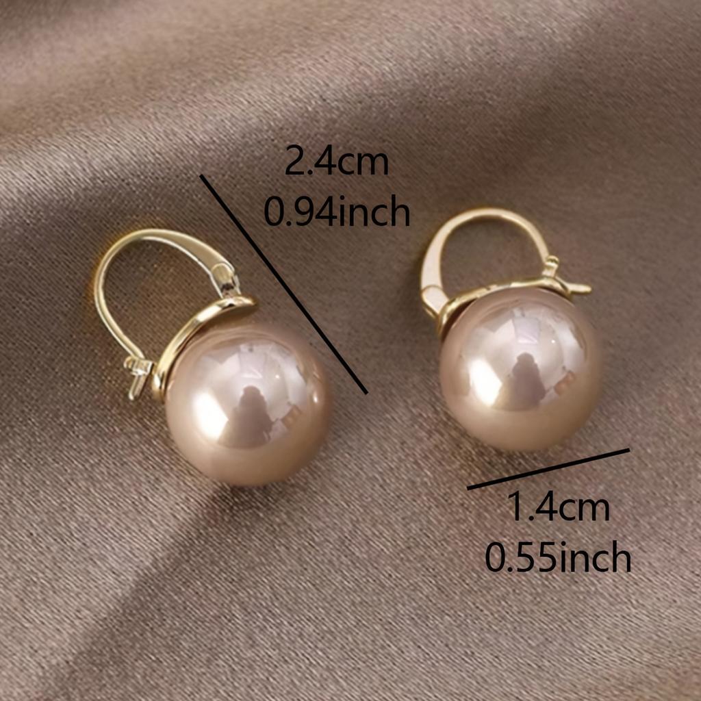 1 Pair Simple Fashion Retro French Style High-end Exquisite Personality Faux Pearl Women's Hoop Earrings