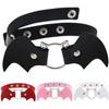 Vintage Punk Gothic Harajuku Cosplay Black White PU Leather Bat Choker Necklace for Women Men Statement Necklaces Jewelry
