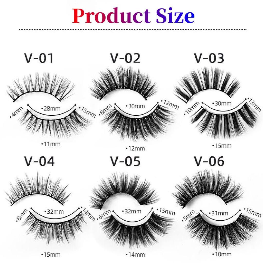 1 Pair Magnetic Eyelashes - Reusable Magnetic Lashes Professional Faux False Eyelashes