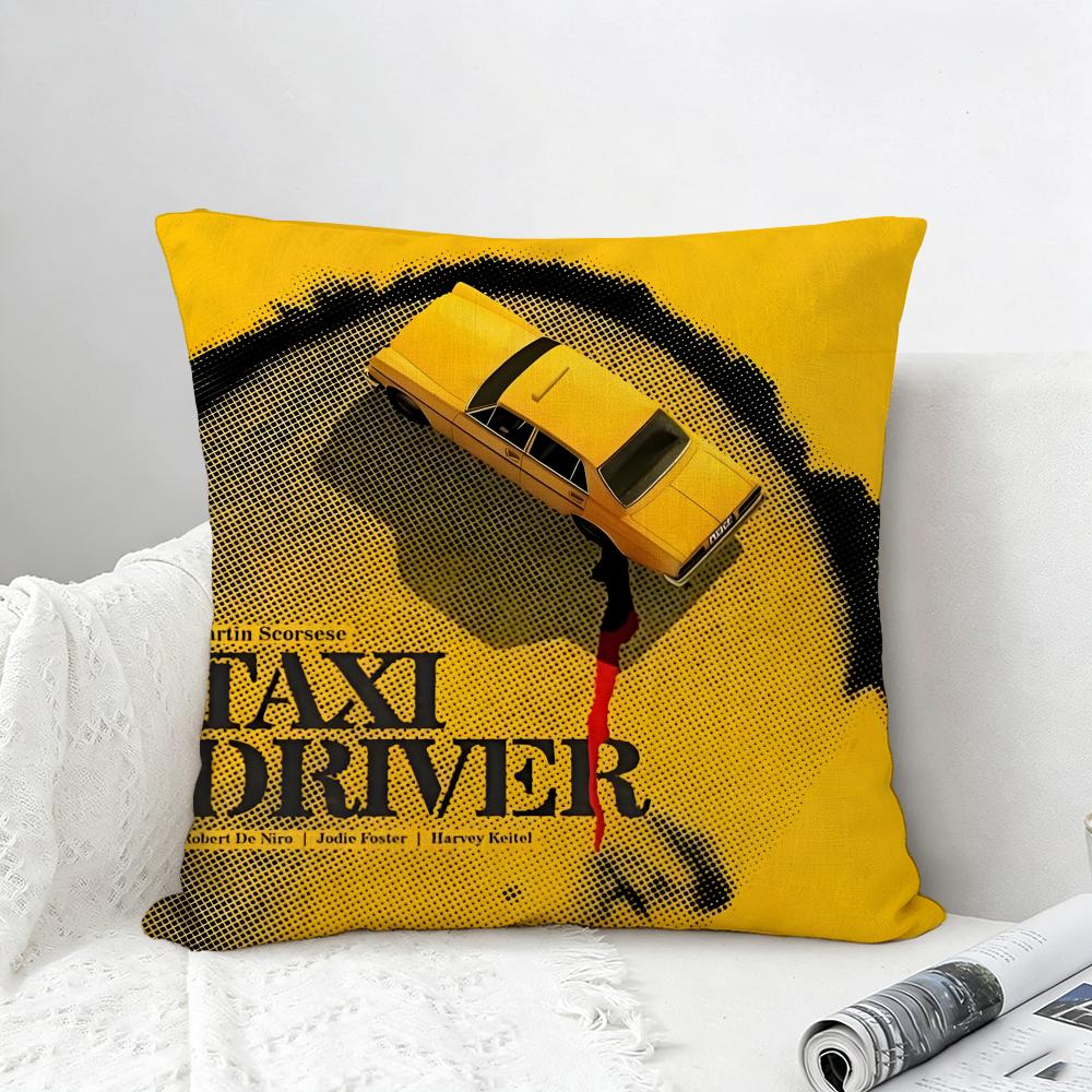 Movie Taxi Driver Cushion Cover Natural Linen Pillowcase Set AllinOne Decor for Sofa Bedroom Chair