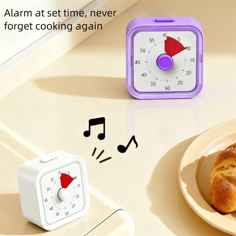 Ultra Silent Visual Timer Round/Square Kitchen Timer Countdown Alarm Clock  Kids Children Reminder