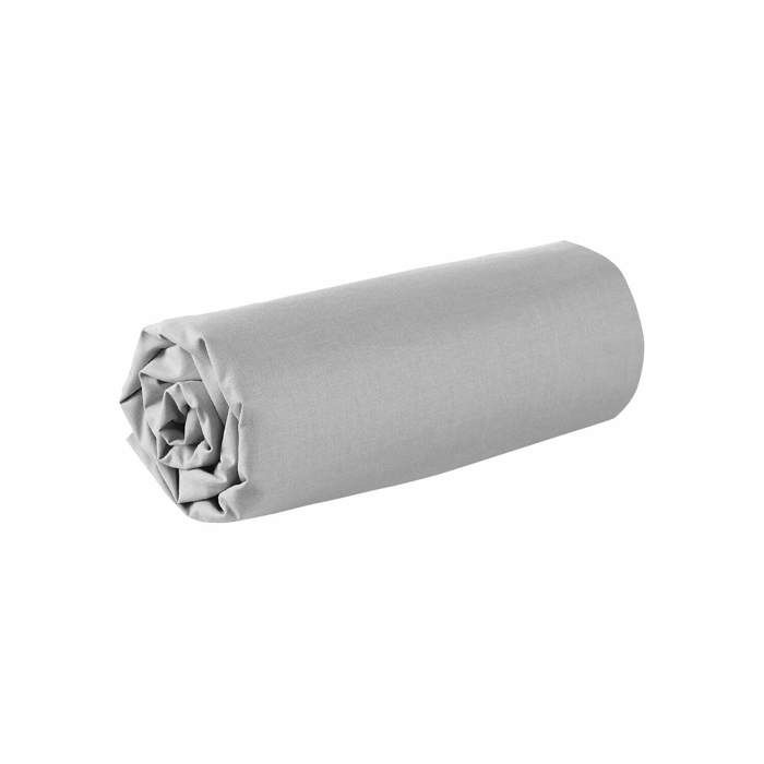 Drap housse - 200 x 200 cm - 100% coton - 57 fils - France - Gris