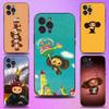Мультяшный Чебурашка-С Чехол для телефона iPhone 16,15,14,13,12,11 Plus,Pro Max,XS,X,XR,SE,Mini,8,7, Мягкий силиконовый черный чехол