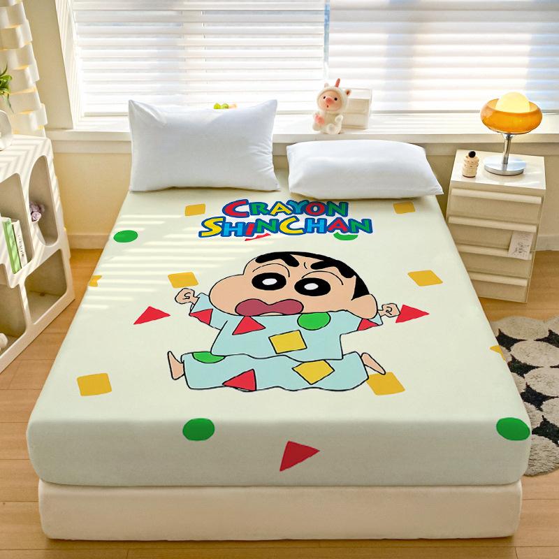 Cartoon Crayon-Shin-Chan Soft Bedding Fitted Sheet Deep Pocket 30Cm,3D Pattern Fitted Sheets Fade Resistant Multiple Sizes