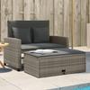 VidaXL Garden Sofa 2 Seater with Cushions, Seat with Footrest, Sofa Bed with Backrest, Patio Terrace Furniture, 365134