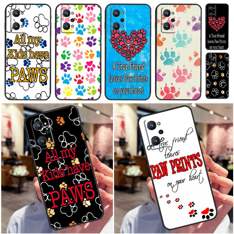 Друзья Собаки Кошки Питомцы Лапы Для Realme C67 C75 C61 C55 C53 C51 C21Y C25S GT 6 6T 5 GT7 Pro 10 11 12 13 14 Pro Plus Чехол