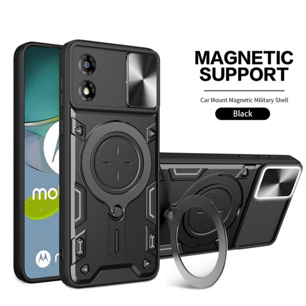 Магнитный чехол-слайдер для телефона Motorola Edge 50 Pro, с подставкой, противоударный, защитный чехол для G84 G73 G54 iPhone 17 Samsung S26