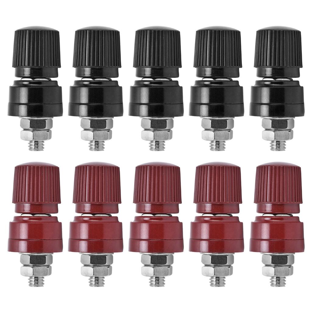 5 Pairs Binding Post Grounding Brass Nickel Plated M6 Thread Welding Power Terminal 0V‑380V