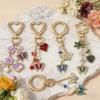 Hanger Enamel Butterfly Keychain DIY Heart Key Ring Cute Flower Pendant  Women