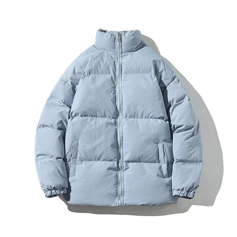 Уличная одежда, повседневные теплые мужские зимние куртки, однотонная модная мужская парка с воротником-стойкой