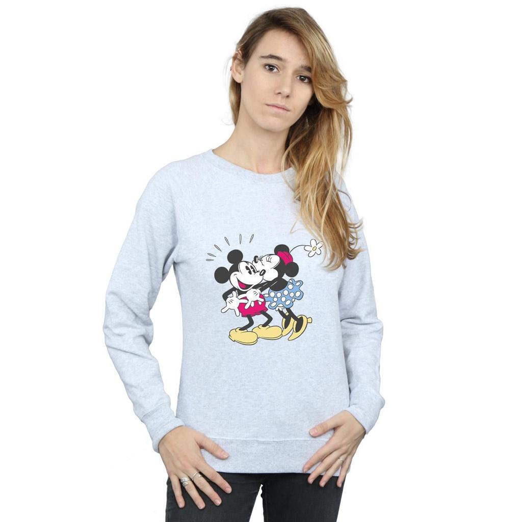 Disney Womens/Ladies Mickey And Minnie Mouse Kiss Sweatshirt