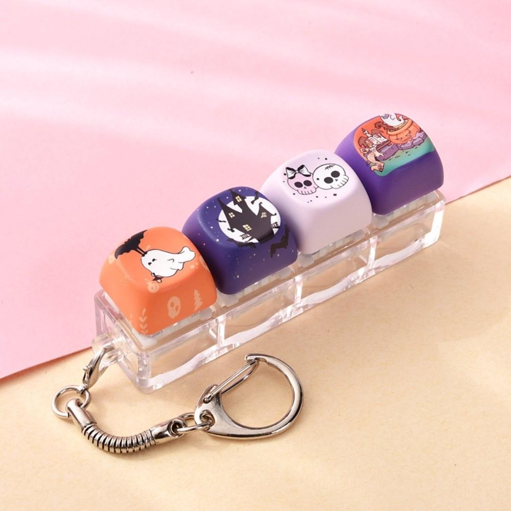 Cartoon Pattern Light Up Keychain Toy Light Up Fidget Keyring Toy Everyday Stress Relief
