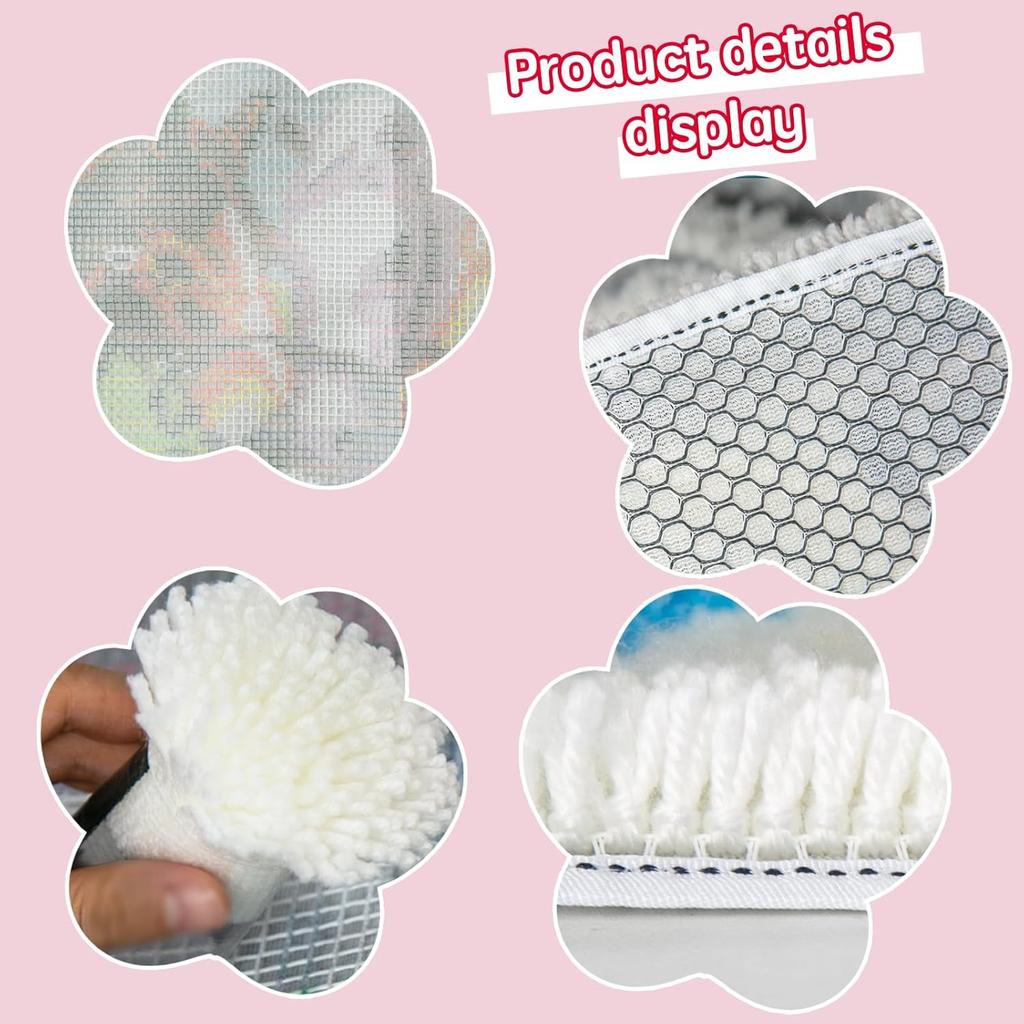 DL-YTG Наборы для ковровой вышивки крючком с защелкой Ковер Три лошади Пряжа для вязания крючком Подушка Цветная Предварительно напечатанная Канва Чехол Ковер Рукоделие Сделай сам Набор с крючком и защелкой Домашнее украшение