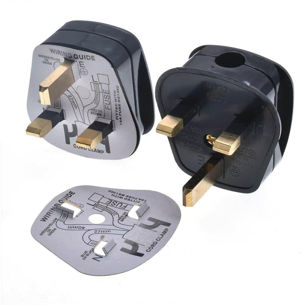 13A With Fuse Assembled 3 Cores Triangle British Standard Wiring Head Converters Adapter Power Plug