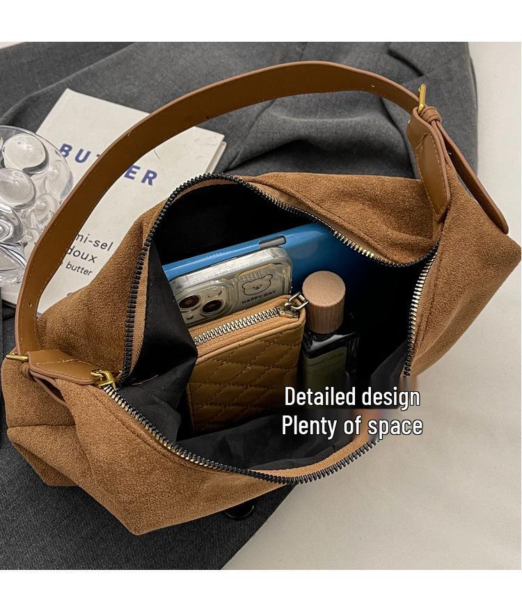 2023 Матовая Ретро Женская Сумка Через Плечо - Большая Вместимость, Универсальная Сумка-Тоут на Осень/Зиму для Поездок на Работу.