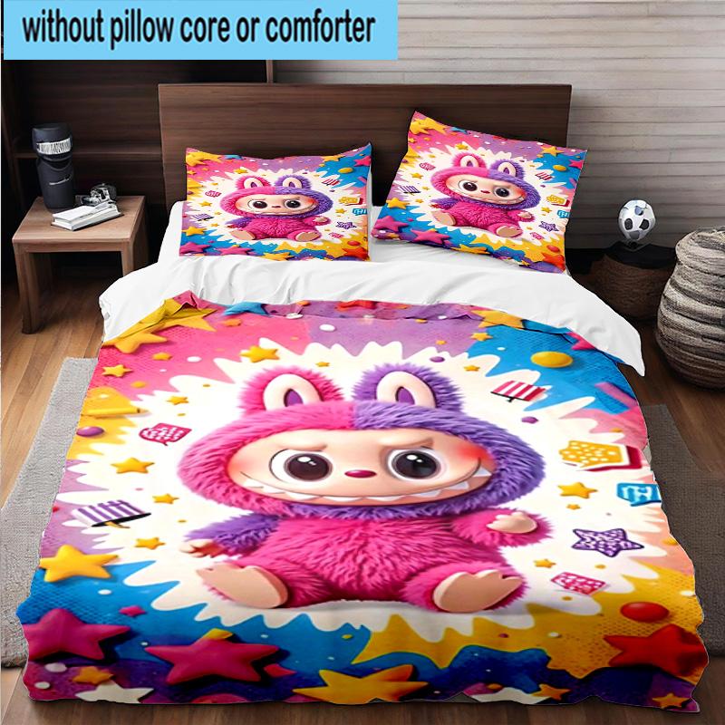 3PCS Fantasy Labu-bu Unicorn Journey 3pcs Bedding,Including 3PCS Duvet Cover And 2pcs Pillowcases Perfect for Christmas,Ideal for Bedroom, Dormitory