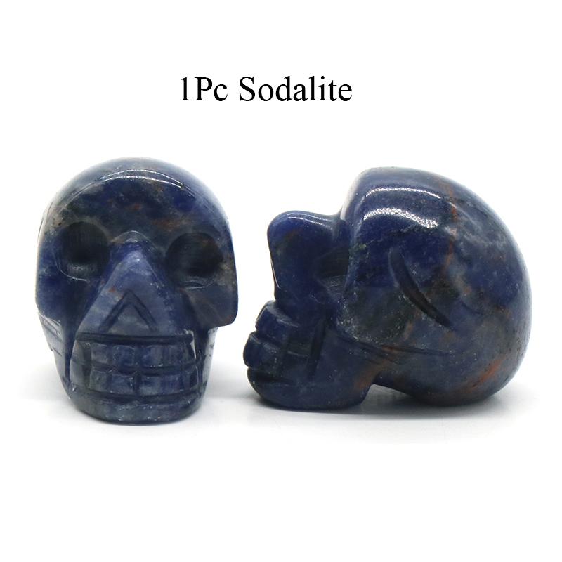 1Pc Natural Stone Carved Skull Natural Crystal Crafts Ornaments Halloween Ghost Festival Decorations Jewelry Furnishings Supplies Gifts 25x20x18 Mm