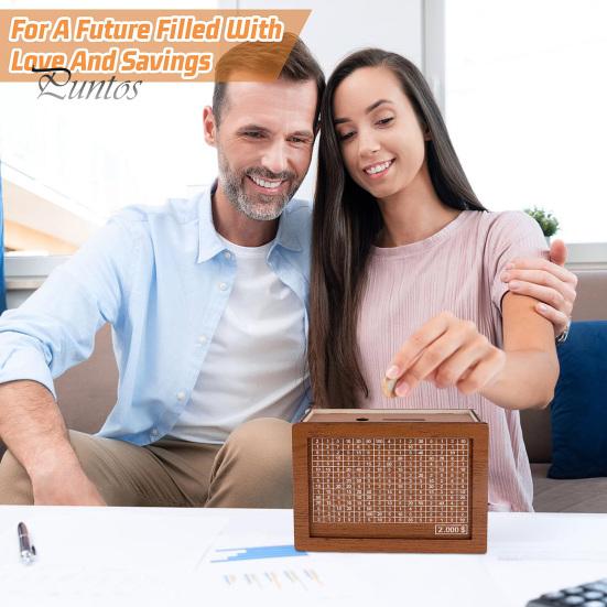 Деревянная копилка с наклейкой-маркером для номера цели, большой емкостью, копилка для монет, контейнер для денег, для детей и взрослых, кейс для решения проблемы экономии денег