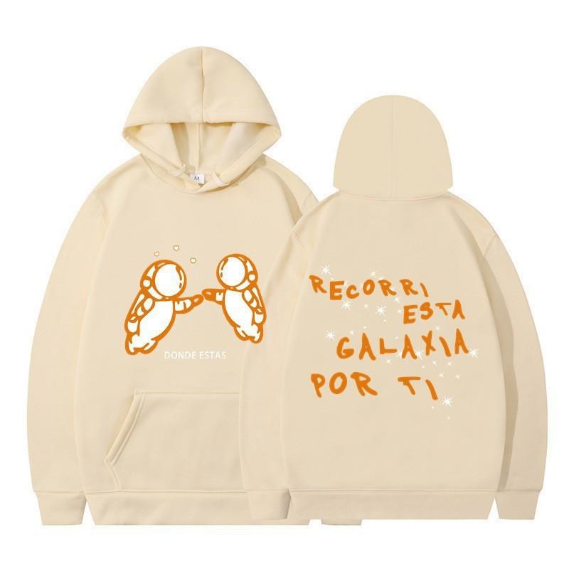 2026 Unisex Oversized Hoodie With Astronaut Print Cartoon Design Lightweight Casual Sweatshirt Fall Outdoor Daily Wear