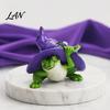Miniature Star Moon Spider Decor Witch Frog Ornaments, Resin Magic Wizard Figurine, Micro-landscape Detailed Figure Statue for Halloween Home Desktop